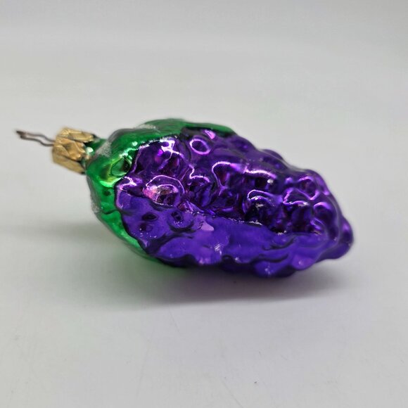 Inge Glas Grapes German Glass Christmas Ornament Purple 4" - Picture 6 of 7